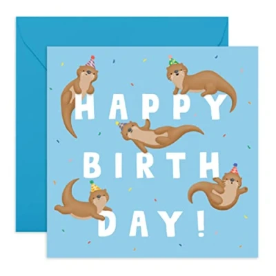Afbeelding van CENTRAL 23 Verjaardagskaart voor jongens verjaardag letters otter kinderverjaardagskaart mannen vrouwen baby meisje wordt geleverd met leuke stickers