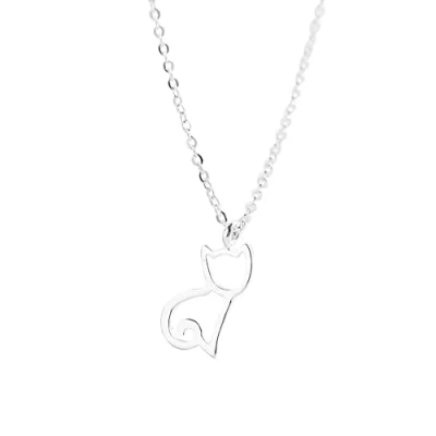 Afbeelding van Belons 925 Sterling zilver Leuke Kat Hanger Ketting Verstelbare voor Meisjes Vrouwen Kids,