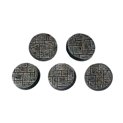 Afbeelding van War World Gaming Fantasy Village Round Flagstone Bases x 5 (25mm) 28mm Wargaming Terrain Model Diorama Figure Painting Wargame Battle Medieval Modelling