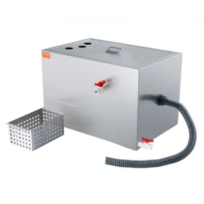 Afbeelding van VEVOR commerciële vetafscheider, 40 lbs boveninlaatafscheider, 9,96 GPM/min roestvrijstalen vetafscheider onder gootsteen, 10 GPM afvalolie waterafscheider, voor restaurants enz.