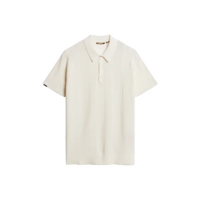 Afbeelding van Superdry Mannen Gebreid Poloshirt met Korte Mouwen Wit Grootte: XL
