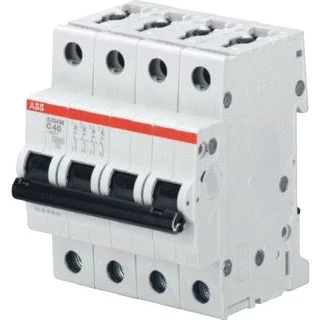 Afbeelding van Abb s204m installatieautomaat 4p d karakteristiek 63a iec en 60898 1 10 ka iec60947 2 15 4 module breedte 70mm 2cds274001r0631