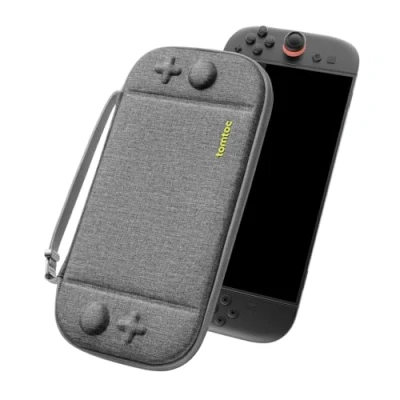 Afbeelding van tomtoc Slim Draagtas voor Nieuwe Nintendo Switch 2 (2025), Beschermende Hoes Case Harde Draagbare Reisdraagtas met Origineel octrooi, Etui Console 12 spelkaarten, Grijs