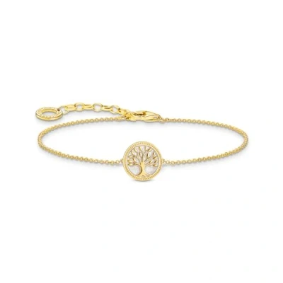 Afbeelding van Thomas Sabo A2160 427 39 L19V Armband Dames 925er Zilver 18K geel verguld 16 19 cm