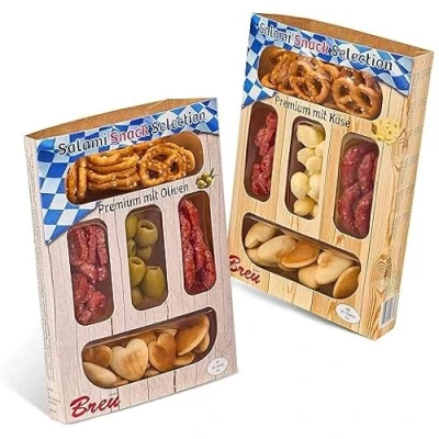 Afbeelding van WURSTBARON® Salami Snack Selection Premium Set Salami, Olijven, Kaas, Pretzels