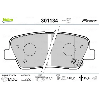 Afbeelding van Valeo Remblokset 301134