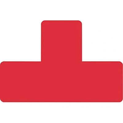 Afbeelding van Zelfklevende vloermarkering 150x50mm symbool: T vorm Rood 10 stuks