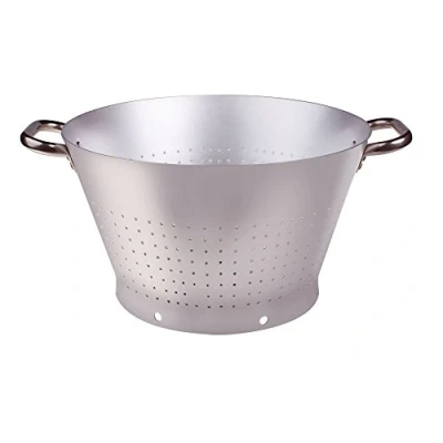 Afbeelding van Pentole Agnelli Professioneel aluminium 3 mm conisch vergiet met 2 handgrepen, diameter 36 cm, zilver