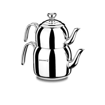 Afbeelding van Korkmaz droppa theepot Midi Tea Pot Set Caydanlik Takimi