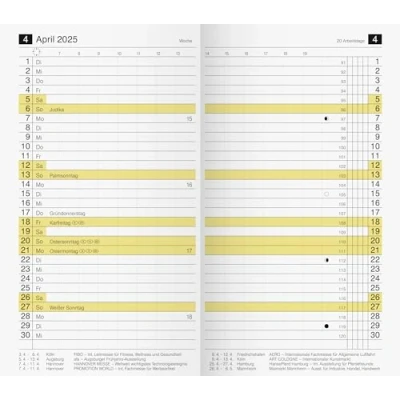 Afbeelding van rido/idé Maandelijks vervangingskalender model M planner (2025), 2 pagina&#039;s = 1 maand, A6, 32 pagina&#039;s, wit