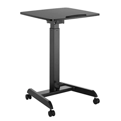 Afbeelding van Maclean MC 892B Laptoptafel met wielen Zit sta bureau In hoogte verstelbaar tot maximaal 113cm 30 graden kantelbaar Zwart