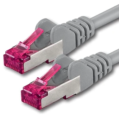 Afbeelding van 1aTTack.de 15m grijs 1 stuk netwerkkabel Cat6a (10Gb/s) S FTP CAT 6a Lanka kabel GHMT gecertificeerd PIMF 500 MHz Cat5 Cat5e Cat6 Cat7 voor switch, router, modem, internet