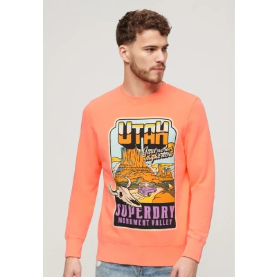 Afbeelding van Superdry Mannen Neon Travel Sweatshirt met Losse Pasvorm Oranje Grootte: XL