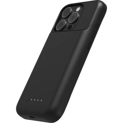 Afbeelding van Mophie Juice Pack Powerbank Hoesje Geschikt voor Apple iPhone 15 Pro Back Cover met 2.400 mAh Ingebouwde Batterij Battery Case LED Lampjes USB C Zwart