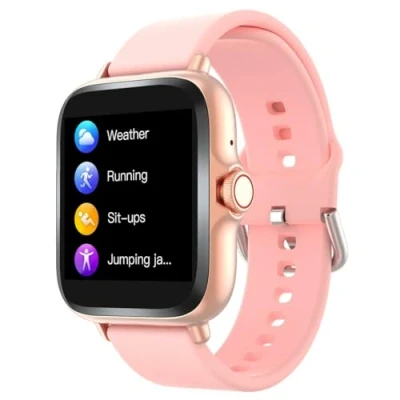 Afbeelding van Denver Smartwatch Dames &amp; Heren Android iOS Volledige Belfunctie Sporthorloge Hartslagmeter Bloeddrukmeter Stappenteller Saturatiemeter Slaapmonitor Social Media Activiteit SWC156 Roze