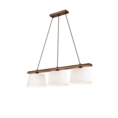 Afbeelding van Lamkur Hanglamp Sweden, 3 lamps, noten eiken