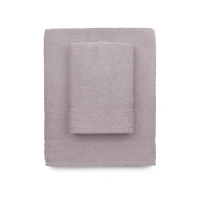 Afbeelding van zer0bed, Badhanddoeken paars, set van 2 badhanddoeken, gezichtsdoek, bidethanddoek, effen, 100% katoen, stuks