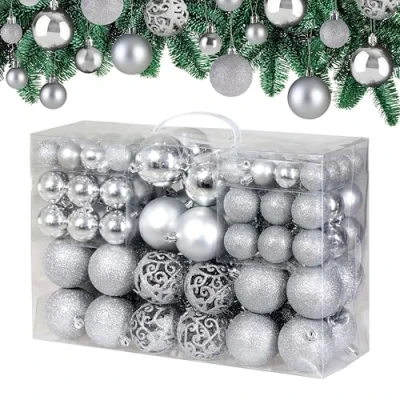 Afbeelding van Deuba Kerstballen 100 Stuks Mat Glanzend Ø 3 6 cm Zilver