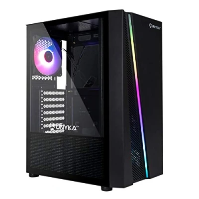 Afbeelding van UNYKAch ATX GLAYZE Black Gaming, frontal ARGB, zijwand van gehard glas, 1 x RGB ventilator 120 mm, Tool Less montagesysteem, USB 3.0 en 2 2.0