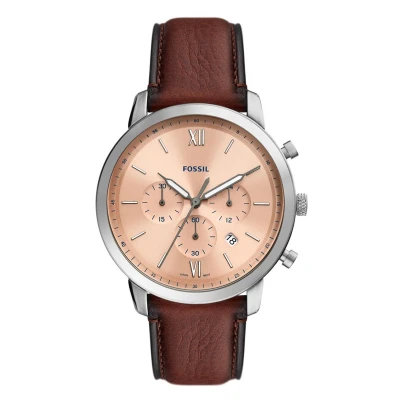 Afbeelding van Fossil Neutra FS5982 Horloge Leer Bruin Ø 44 mm