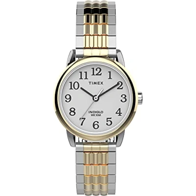 Afbeelding van Timex Easy Reader TW2V05900 Dameshorloge met stretchband, perfecte pasvorm, zilver, armband