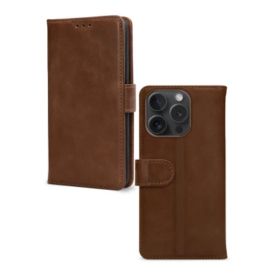 Afbeelding van Mobilize Leather Wallet Apple iPhone 15 Pro Brown