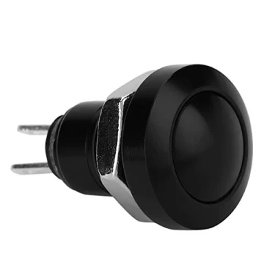 Afbeelding van 1A 24V Momentary Push Button Switch Mini Waterproof Power Zinc Aluminium Alloy Shell Suitable for 8mm Mounting Hole(Black) Wijzigingen aan het interieur en exterieur van de auto