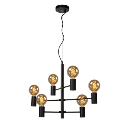 Afbeelding van Lucide LEANNE Hanglamp 6xE27 Zwart