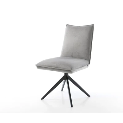 Afbeelding van DELIFE Draaistoel Lelio Flex fluweel grijs kruisframe breed zwart 360 draaibaar rocker functie pocketveer kern