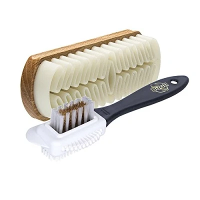 Afbeelding van Bürstl suède borstel voor schoenen set met crêpeborstel en messing suède, nubuck,
