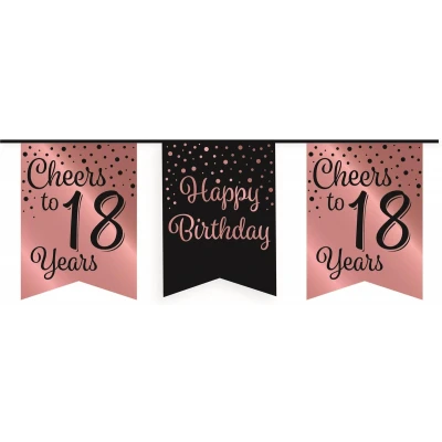 Afbeelding van Slinger Cheers to 18 years rose goud/zwart 6m