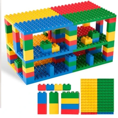 Afbeelding van Strictly Briks Big Klassieke set 96 onderdelen 100% compatibel met alle grote merken toren bouwen noppen voor peuters 3 jaar en ouder bouwstenen &amp; bouwplaten basiskleuren