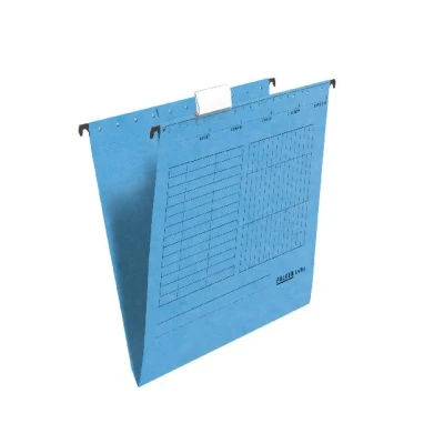 Afbeelding van Origineel Falken 5 stuks hangmap UniReg. Made in Germany. Gemaakt van gerecycled karton voor DIN A4 open zijdig blauw Blauwe Engel ideaal het losbladig klasseren kantoor en de overheid