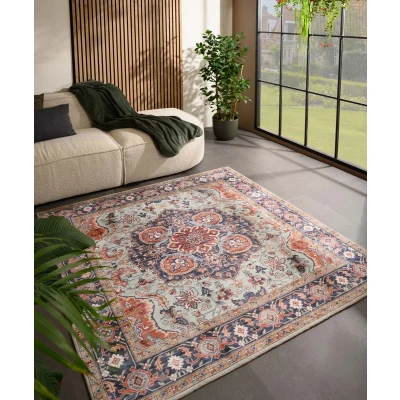Afbeelding van Buitenkleed Vierkant Vintage Valenca Fino Groen/blauw 160x160 Cm