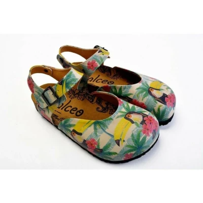 Afbeelding van Goby Tropical Toucan Dames Clogs Vegan Handmade Maat 42
