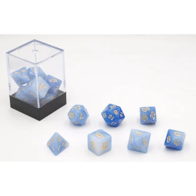 Afbeelding van HOT Games Dobbelstenen Stardust Single Blauw 7set