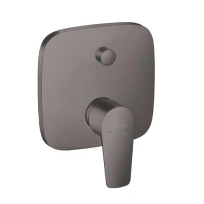 Afbeelding van Hansgrohe badmengkraan met zekerheidscombinatie talis e 1 greeps inbouw geborsteld zwart chroom 71474340