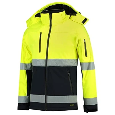 Afbeelding van Tricorp Hi Vis Softshell Jas 403007 Geel Marine Maat XS
