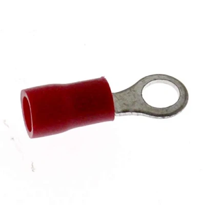 Afbeelding van 25 x SeKi ringkabelschoenen 0,50 1,5 mm², M4 rood geïsoleerde ringschoenen kabelschoenen