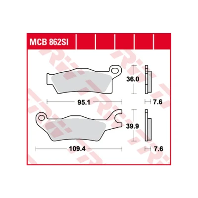 Afbeelding van Remblokkenset, schijfrem TRW MCB862SI