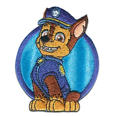 Afbeelding van patch patches / strijkafbeelding Paw Patrol &#039;Chase 1&#039; blauw 7x6cm opstrijkapplicatie