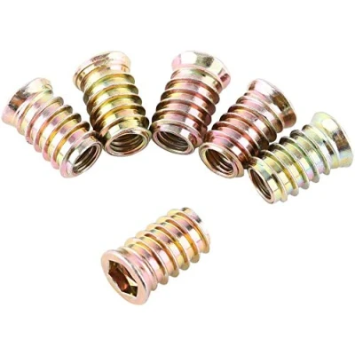 Afbeelding van 20 stuks moeren met aandrijving, zeskantmoeren, schroefmoeren van koolstofstaal, schroefdraad voor houten meubels (M6 x 15 mm)