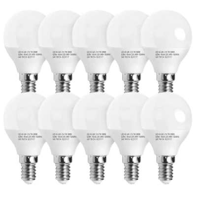 Afbeelding van Aigostar E14 G45 Ledlampen, 7W Schroeflamp, Warm Wit 3000K, 620lm, AC 220 240V, Geschikt Voor Binnenverlichting Zoals Kroonluchters, Hanglampen, Wandlamp, Bureaulamp, Niet Dimbaar, Set van 10