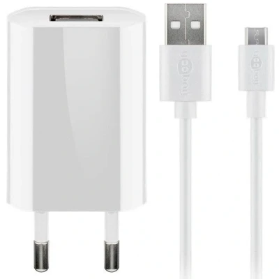 Afbeelding van USB A oplader + Micro kabel 1000 mA Goobay
