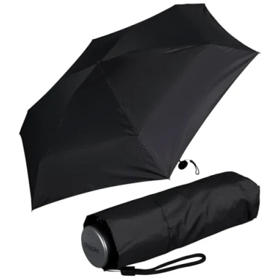Afbeelding van Doppler Super Mini Fiber compacte zakparaplu extra licht en klein, Simply Black, 92 cm