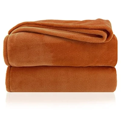 Afbeelding van heimtexland Knuffeldeken, wollig, flanel, woondeken, warm, Oekotex sprei, bankdeken, pluisvrije fleecedeken, super zacht, XXL deken, 220 x 240 cm, type 380, koper