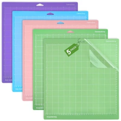 Afbeelding van LEAZZLE 5 delige 12 x Snijmat Set voor Cricut Maker 3/Air/Air 2/Explore 3, met 4 verschillende kleefstoffen, Mat Stofdichte Film Naaien Quilten (30,5 30,5CM)