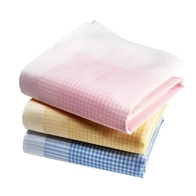Afbeelding van Zakdoeken voor dames, premium stof, 100% gekamd katoen, 35 cm x cm, 3 delig, model P01