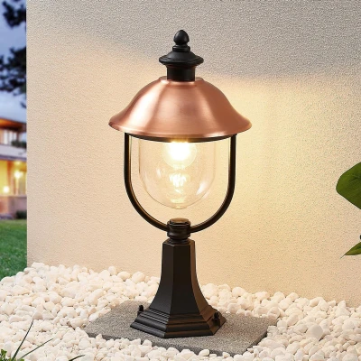 Afbeelding van Lindby Sokkellampen 1licht aluminium, koper, kunststof H: 52.5 cm E27 zwart, koper