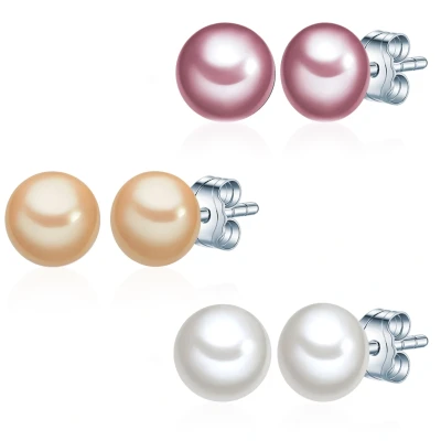 Afbeelding van Valero Pearls 3 PACK Stecker SÜßWASSER Zuchtperlen Oorbellen, Dames, Maat: One Size, Silber